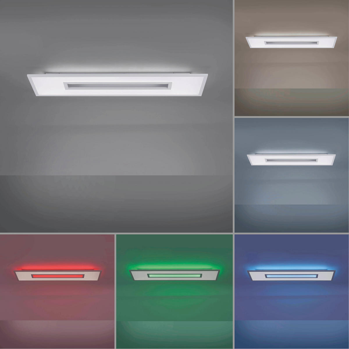 LED-DECKENLEUCHTE Recess 100/30/5 cm   - Weiß, Design, Metall (100/30/5cm)