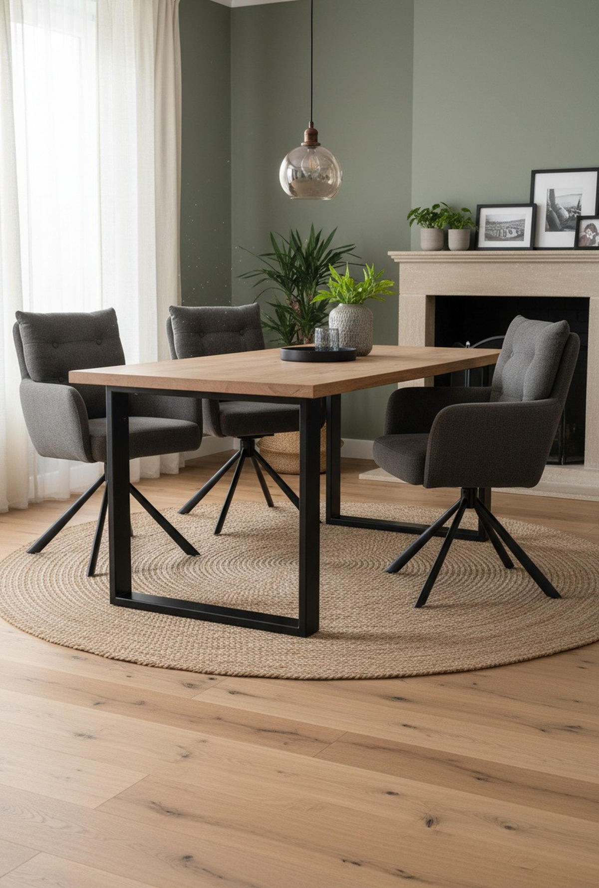 Armlehnstuhl Lina anthrazit  in Eisen  - Dunkelgrau/Anthrazit, KONVENTIONELL, Textil/Metall (60/95/67cm) - MID.YOU