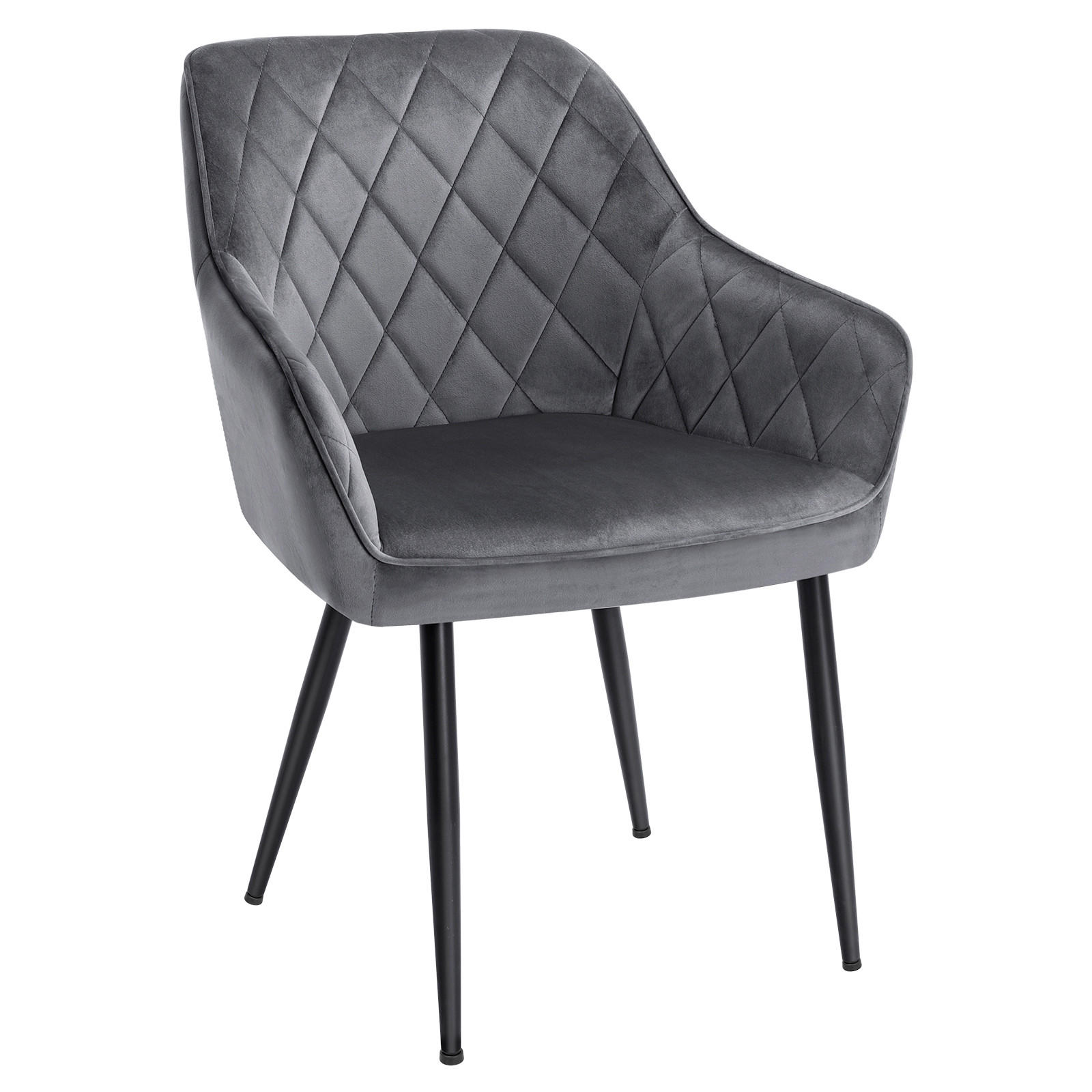 STUHL  in Carbonstahl Metall, Textil, Holzwerkstoff  - Schwarz/Grau, Basics, Holzwerkstoff/Textil (62.5/85/60cm)