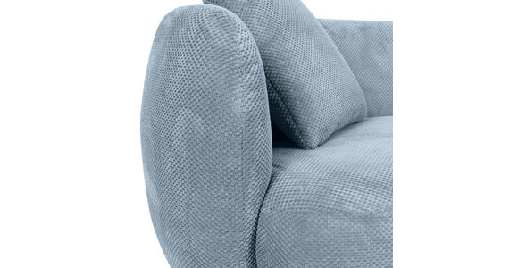 BIGSOFA Flachgewebe Hellblau - Schwarz/Hellblau, KONVENTIONELL, Kunststoff/Textil (228/73/103cm) - Ambia Home
