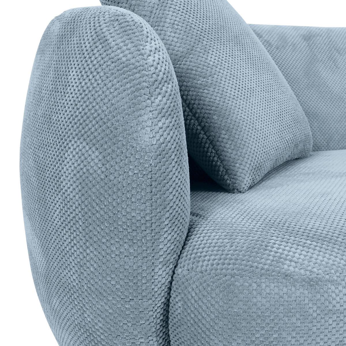 BIGSOFA in Flachgewebe Hellblau  - Schwarz/Hellblau, Konventionell, Kunststoff/Textil (228/73/103cm) - Ambia Home