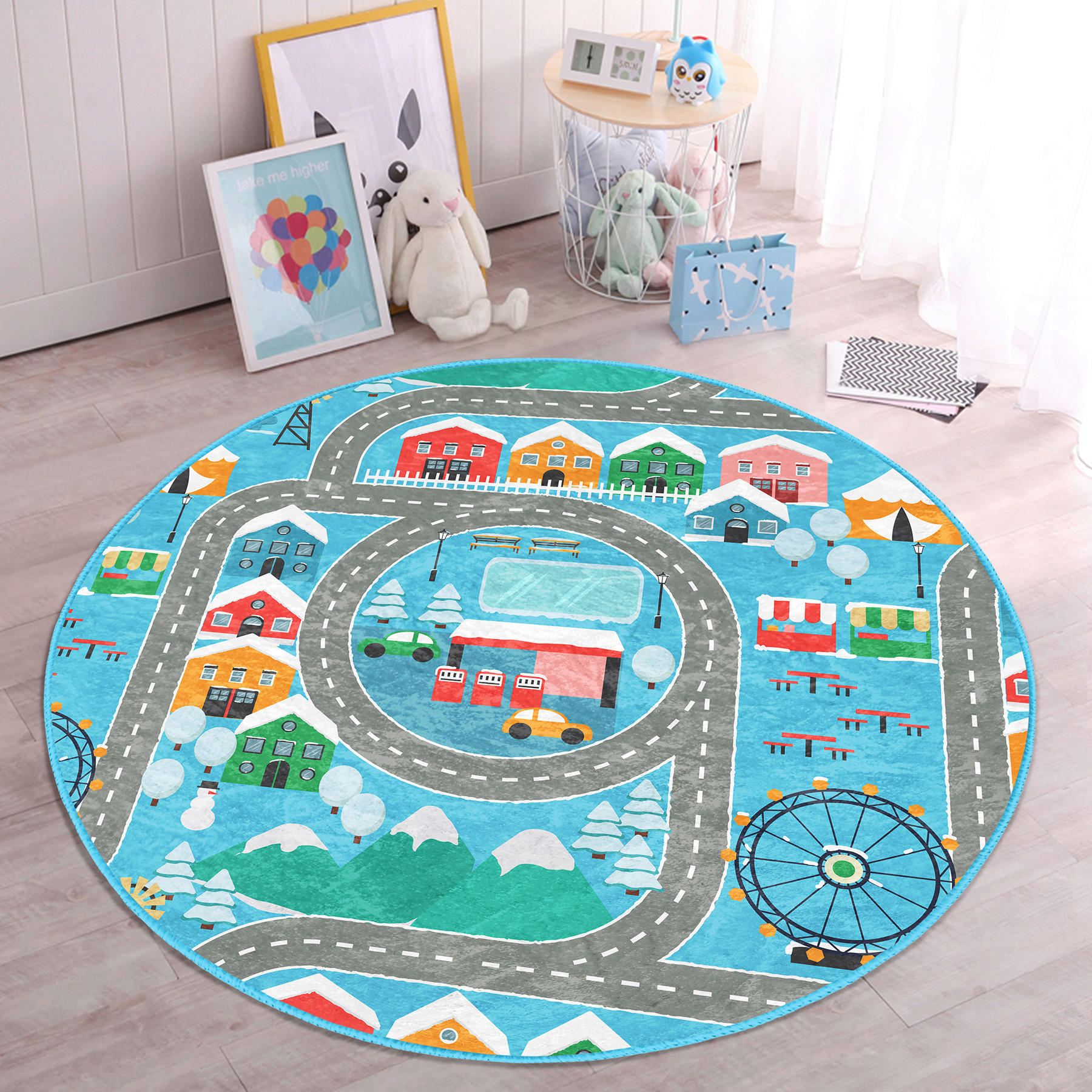 KINDERTEPPICH  Wohnzimmer 180/180 cm Multicolor rund  - Multicolor, Basics, Textil (180/180cm)