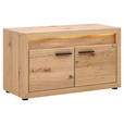 GARDEROBENBANK  in 99,6/57,4/40 cm  - Eichefarben/Schwarz, KONVENTIONELL, Holz/Metall (99,6/57,4/40cm) - Linea Natura