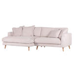 ECKSOFA Beige Cord  - Beige/Naturfarben, ROMANTIK / LANDHAUS, Holz/Textil (140/270cm) - Landscape