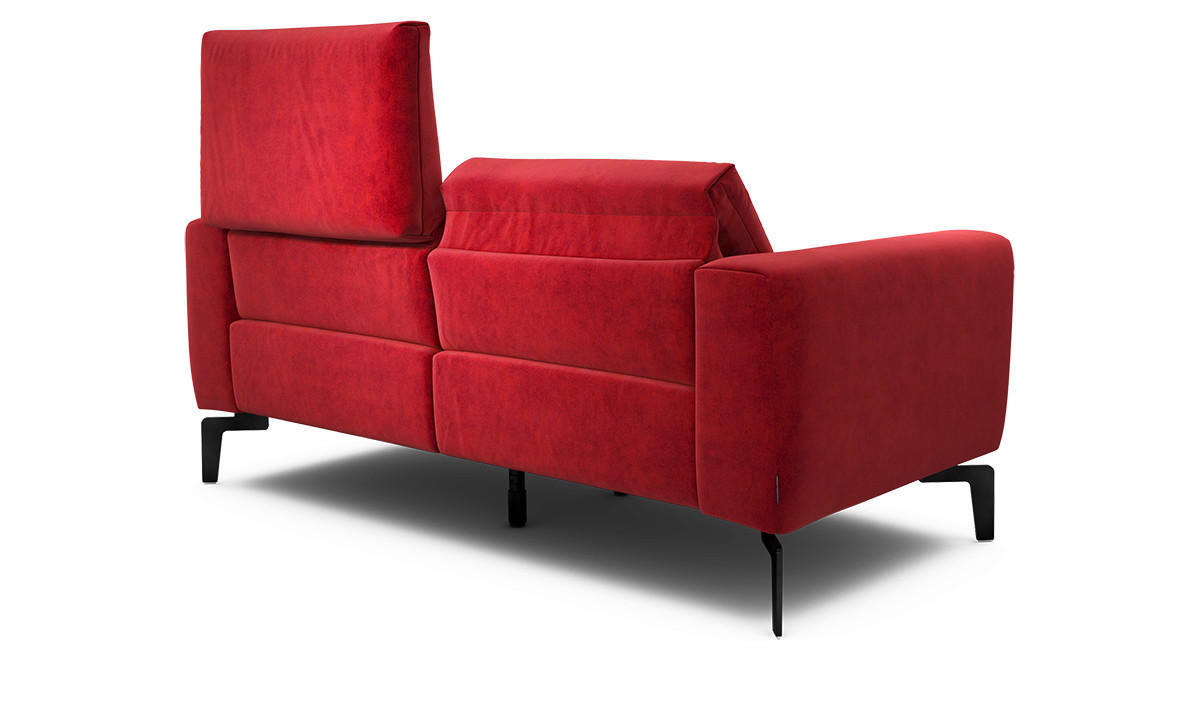 2-SITZER-SOFA Samt Rot  - Rot/Schwarz, Design, Textil/Metall (180/86/86-94cm) - SENSOO