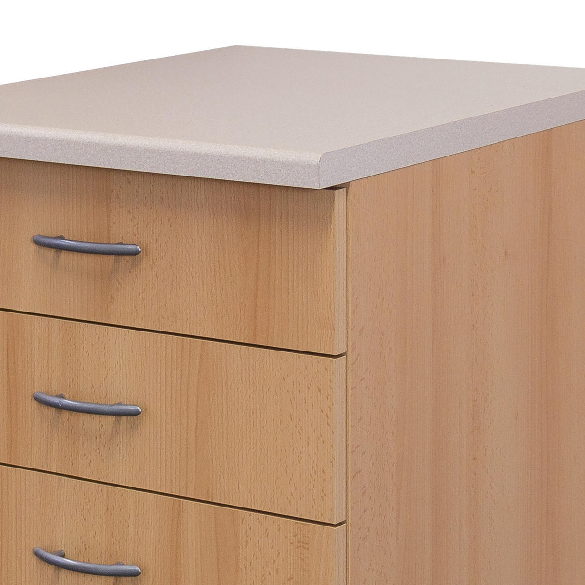 SCHUBKASTENUNTERSCHRANK 50/85/60 cm  in Buchefarben  - Edelstahlfarben/Beige, Holzwerkstoff/Kunststoff (50/85/60cm) - FlexWell