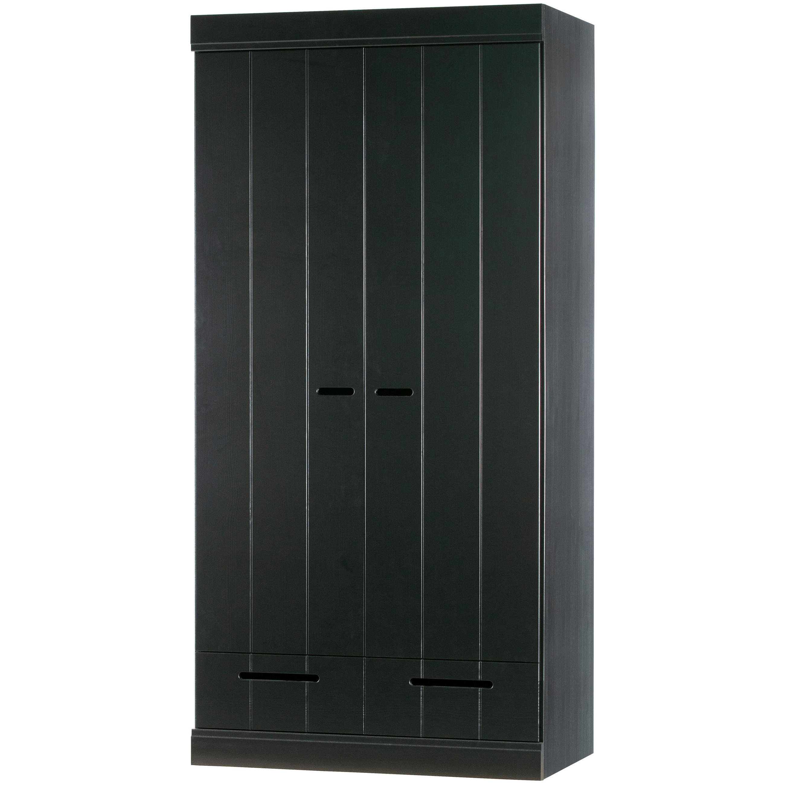 DREHTÜRENSCHRANK 94/195/53 cm,  in Schwarz, 2-türig  - Schwarz, Design, Holz (94/195/53cm) - Livetastic