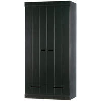 DREHTÜRENSCHRANK 94/195/53 cm,  in Schwarz, 2-türig  - Schwarz, Design, Holz (94/195/53cm) - Livetastic