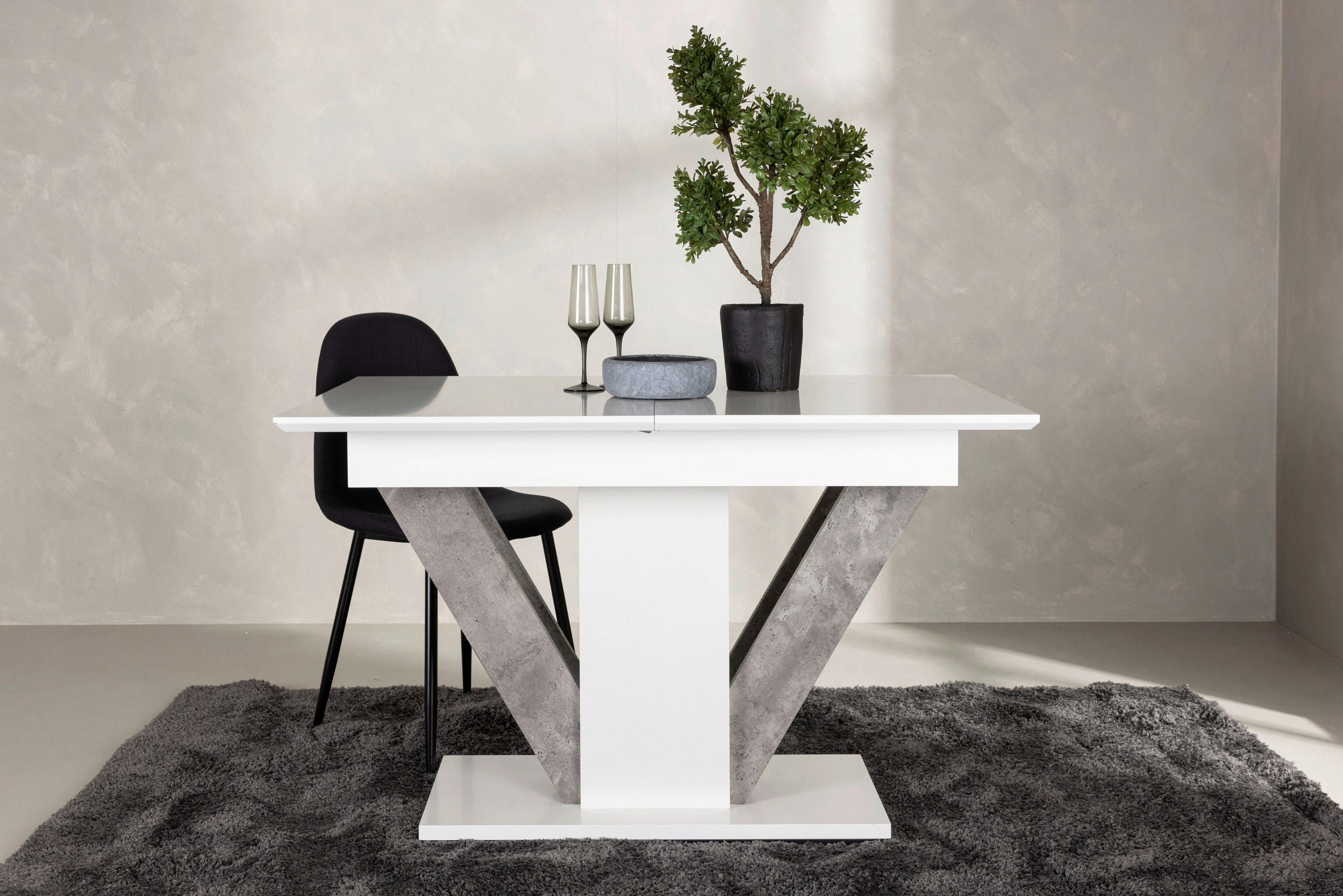 MATBORD i trämaterial 120/80/76 cm   - vit/grå, Design, trämaterial/trä (120/80/76cm) - Livetastic