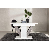 ESSTISCH furniert rechteckig Grau, Weiß  - Weiß/Grau, Design, Holz/Holzwerkstoff (120/80/76cm) - Livetastic