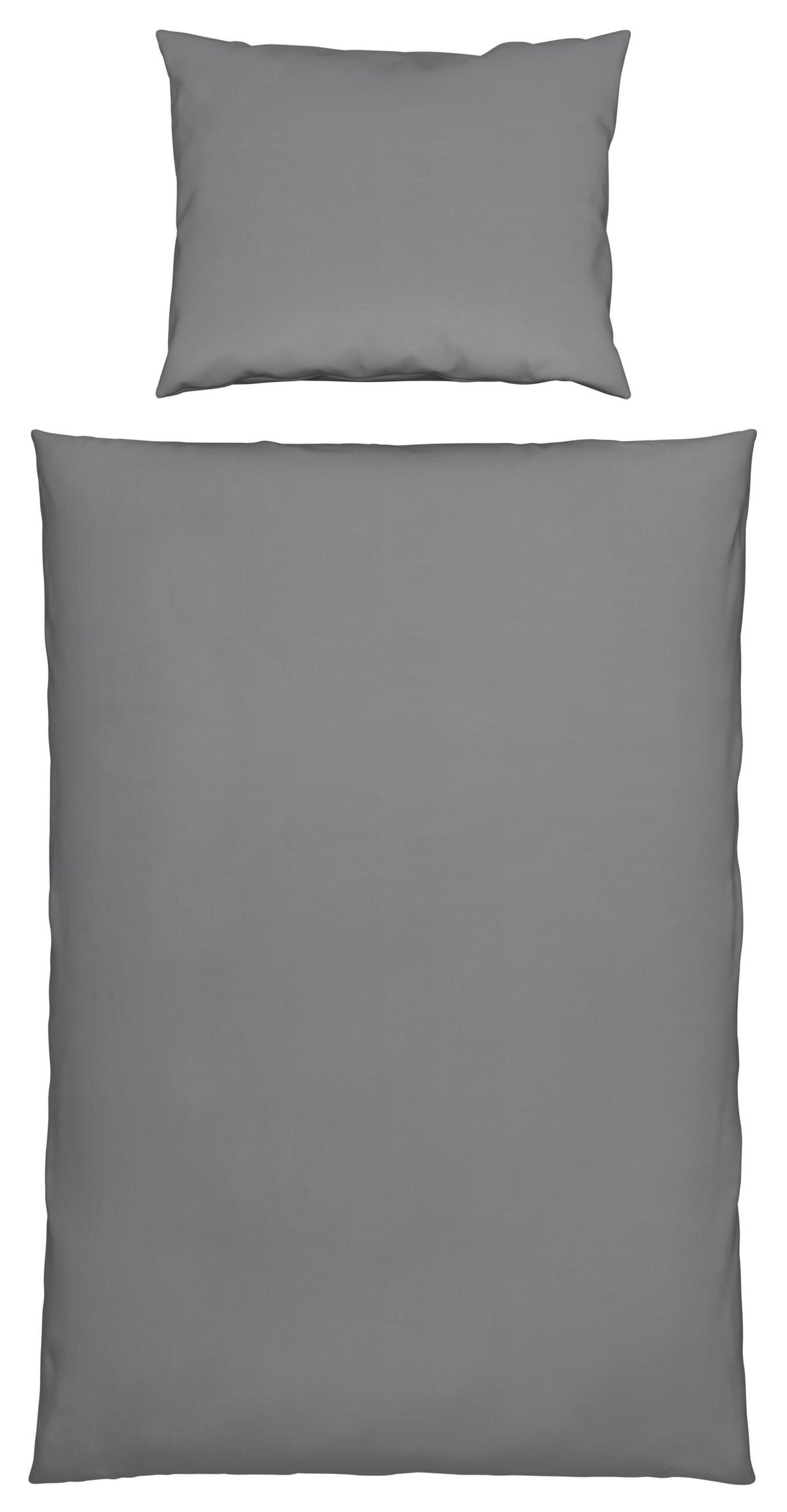 POSTELJNINA Uni 140/220 cm saten siva  - siva, Basics, tekstil (140/220cm) - Novel
