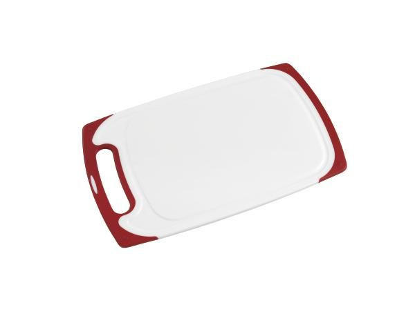 Schneidebrett ca. 40 x 25 cm Kunststoff  - Rot/Weiß, Basics, Kunststoff (40,5/24,5/1cm) - Homeware