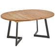 ESSTISCH Eichefarben rund  ausziehbar  - Eichefarben/Schwarz, KONVENTIONELL, Holz/Metall (110-170/110/75cm) - Linea Natura