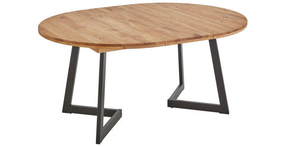 ESSTISCH Eichefarben rund  ausziehbar  - Eichefarben/Schwarz, KONVENTIONELL, Holz/Metall (110-170/110/75cm) - Linea Natura