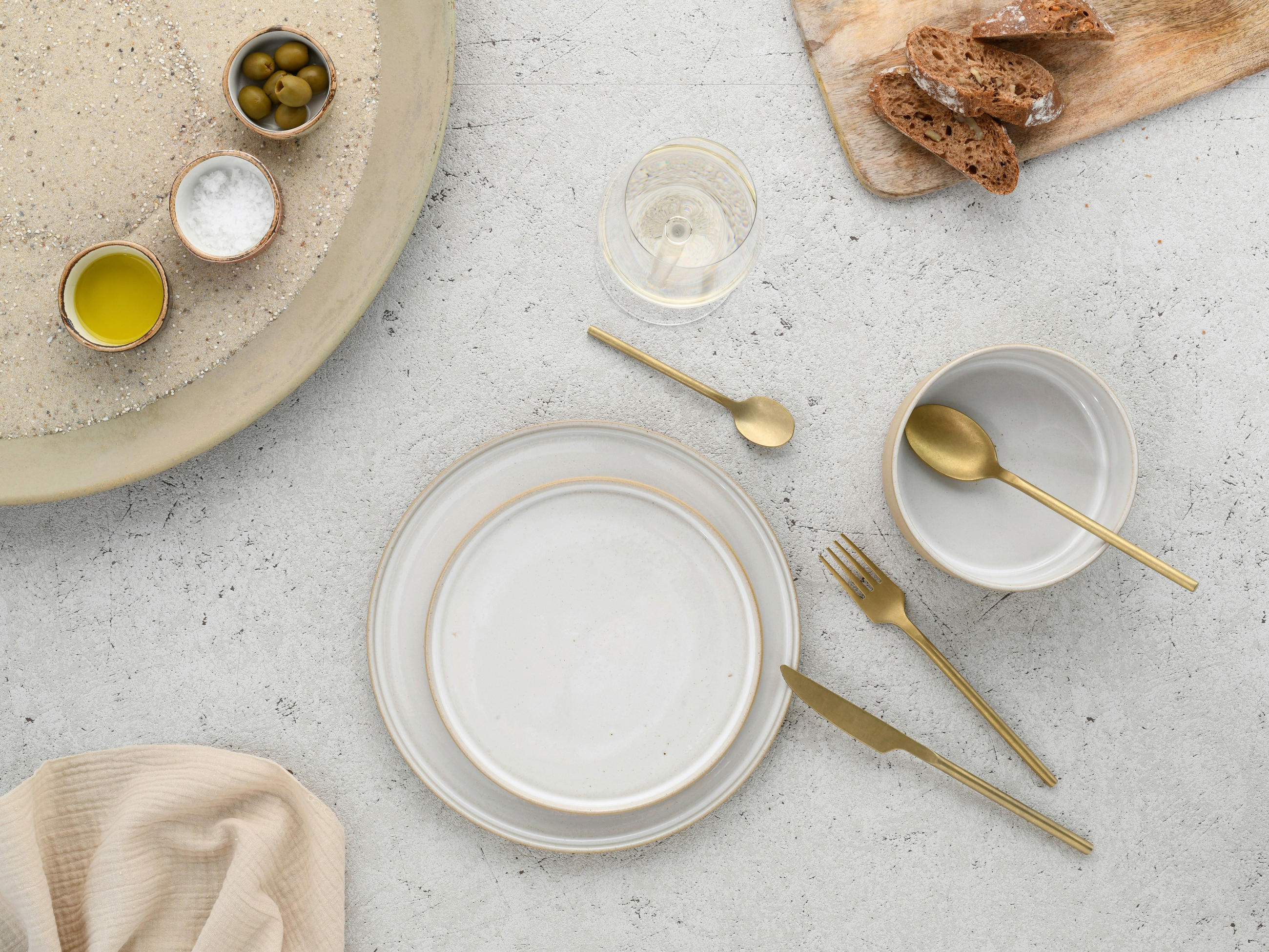 SET MED FRUKOSTSKÅLAR Futuro  - vit/beige, Basics, keramik (30,5/30,5/10cm) - Creatable