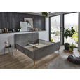 POLSTERBETT Grau 180/200 cm  - Buchefarben/Grau, KONVENTIONELL, Holz/Holzwerkstoff (180/200cm) - Carryhome