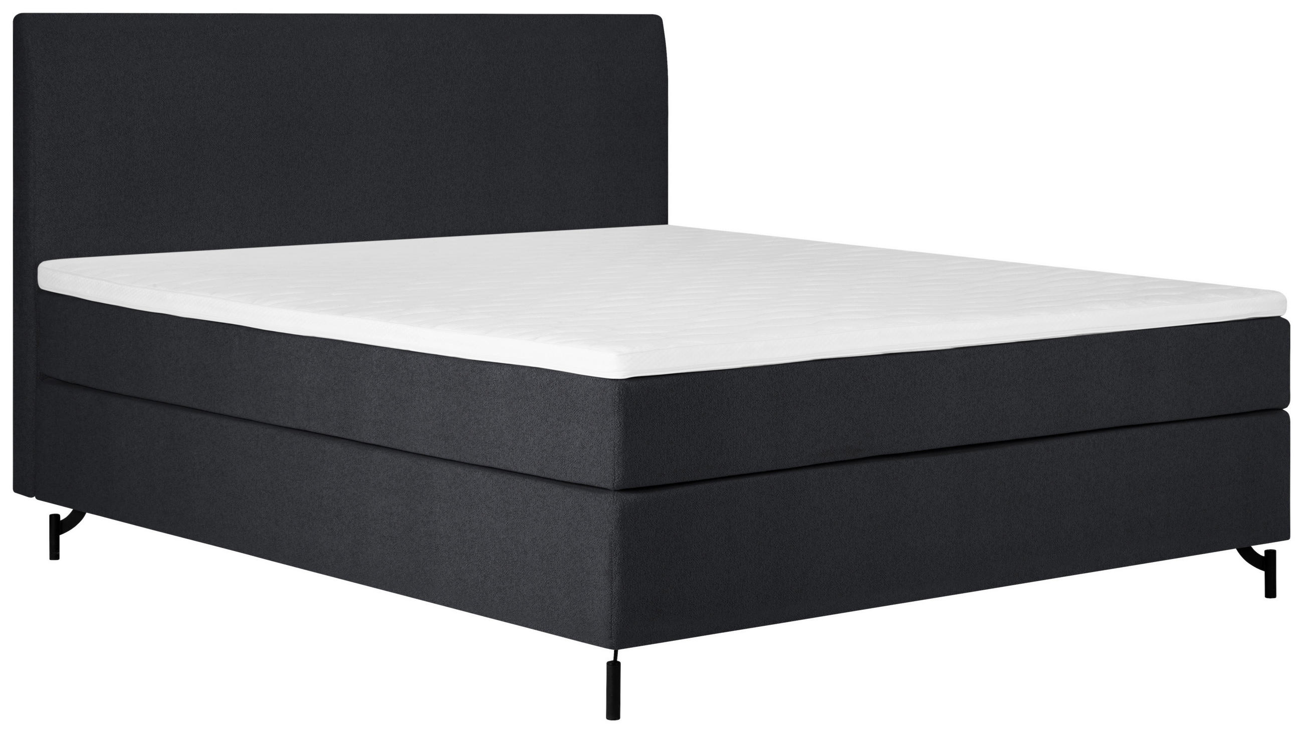 BOXSPRINGBETT 160/200 cm  in Schwarz  - Schwarz, MODERN, Textil (160/200cm) - MID.YOU