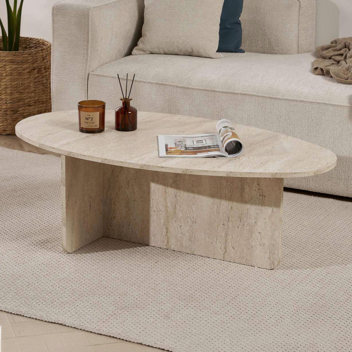 COUCHTISCH - Creme, Design, Holzwerkstoff (120/40/65cm) - MID.YOU