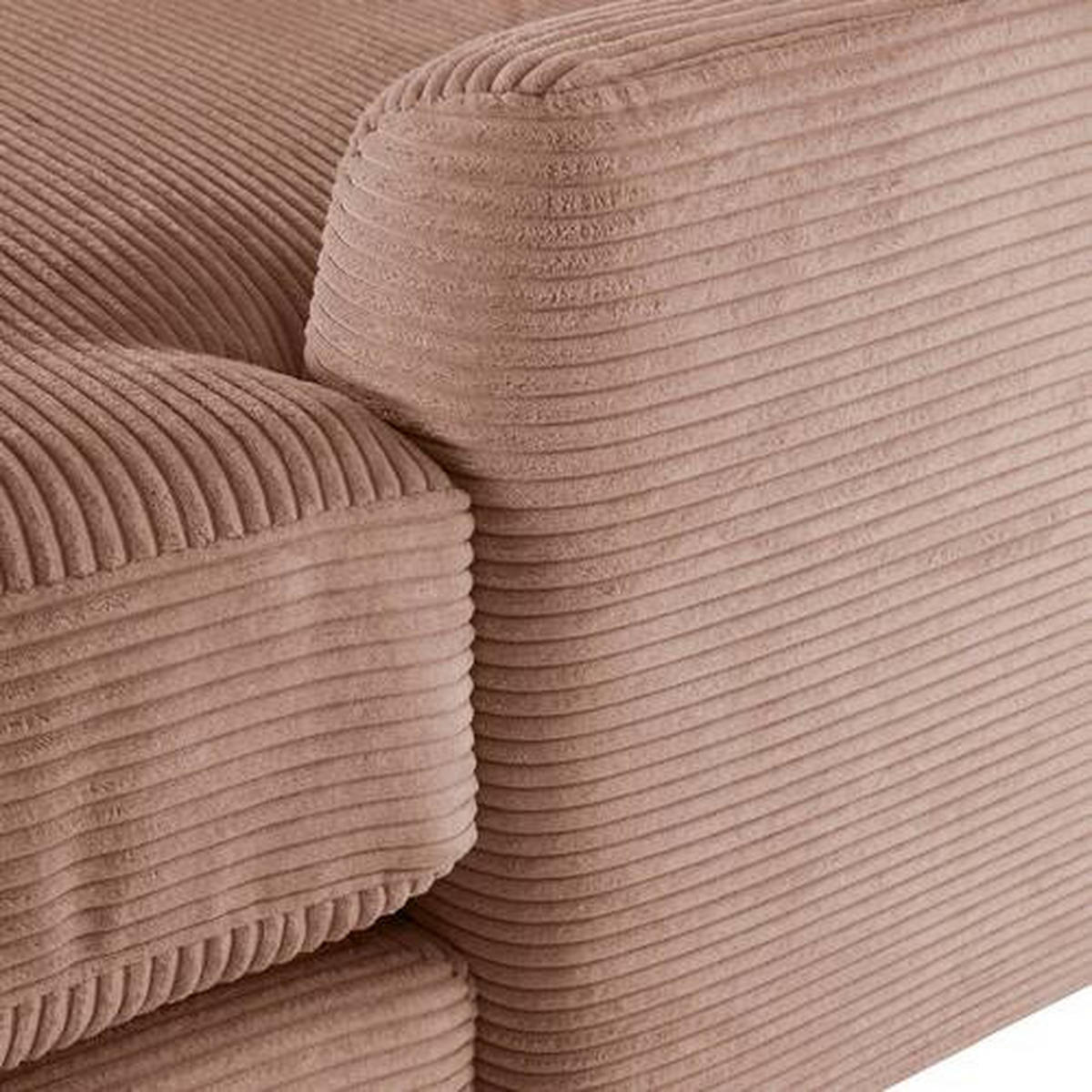 ECKSOFA in Cord Altrosa  - Schwarz/Altrosa, Design, Kunststoff/Textil (240/175cm) - Landscape