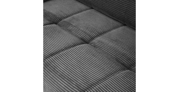 ECKSOFA Dunkelgrau Cord - Dunkelgrau/Schwarz, KONVENTIONELL, Textil/Metall (295/165cm) - Carryhome