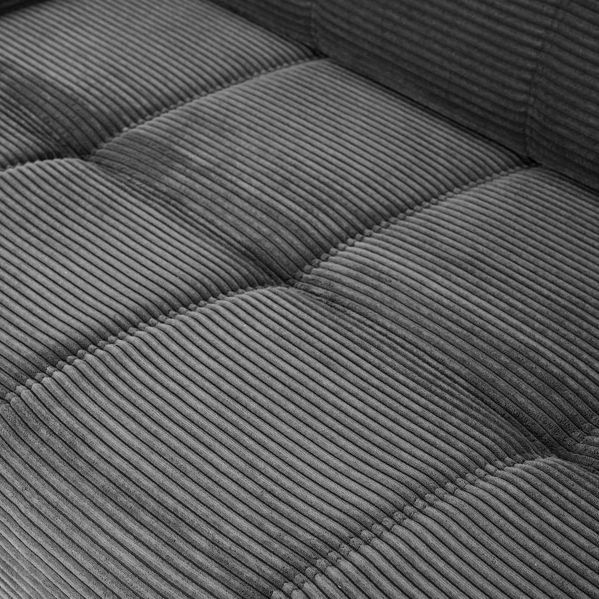 ECKSOFA in Cord Dunkelgrau  - Dunkelgrau/Schwarz, Konventionell, Textil/Metall (295/165cm) - Carryhome
