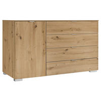 KOMMODE 120/77/40 cm  in Eiche Artisan  - Alufarben/Eiche Artisan, Basics, Holzwerkstoff/Kunststoff (120/77/40cm) - Moderano