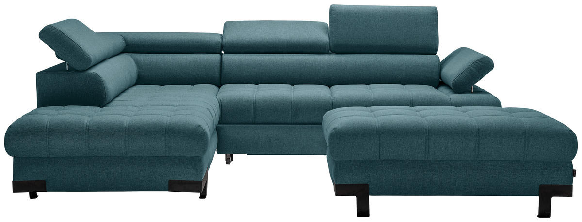 HÖRNSOFFA i vävt tyg petrol  - petrol/svart, Design, metall/textil (223/263cm) - Livetastic
