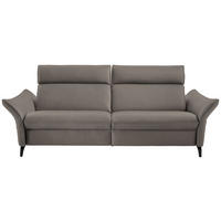 3-SITZER-SOFA in Echtleder Graubraun  - Anthrazit/Graubraun, Design, Leder/Metall (224/94/95cm) - Himolla