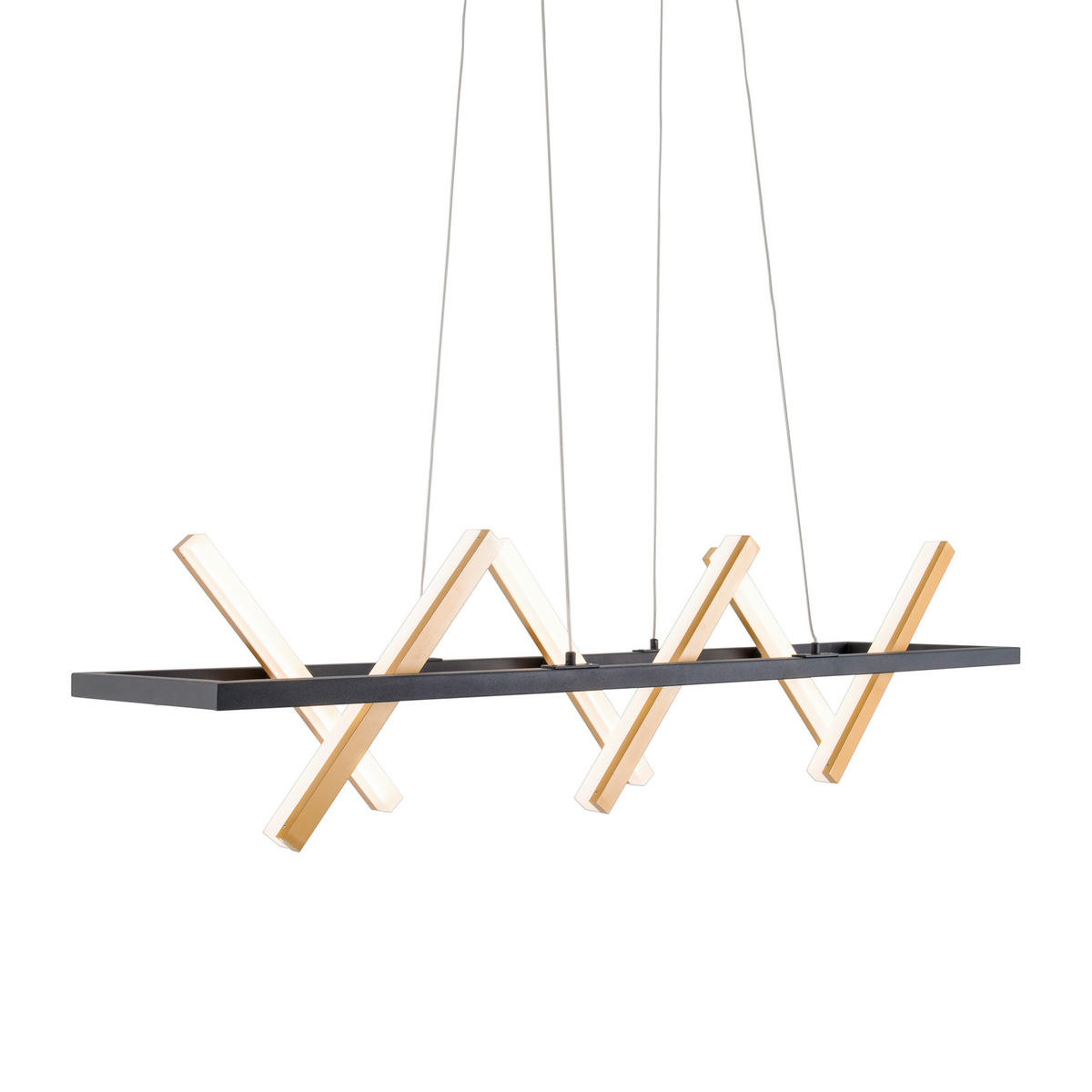 HÄNGELEUCHTE 100/54/132 cm   - Goldfarben/Schwarz, Design, Kunststoff/Metall (100/54/132cm) - Näve