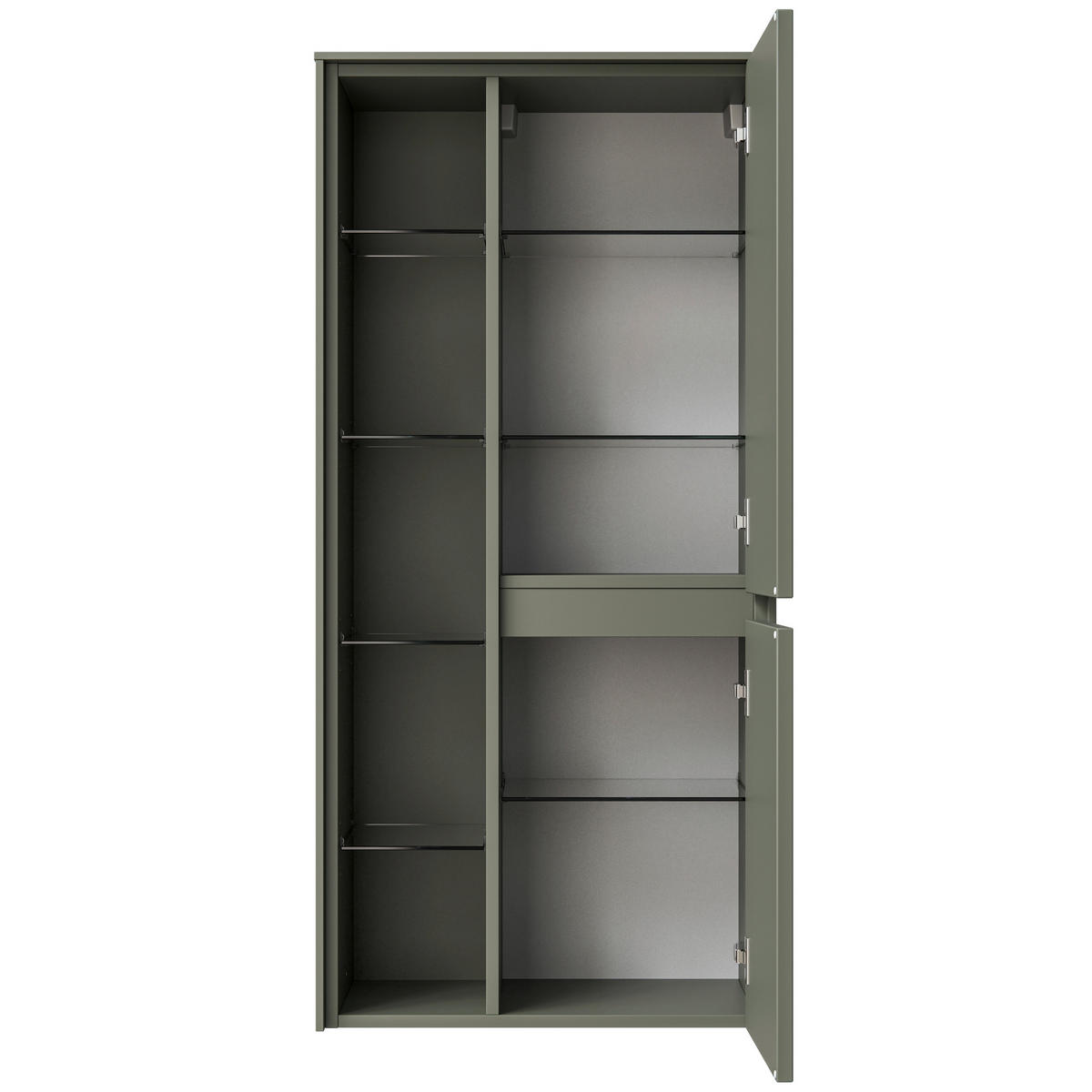 MIDISCHRANK 37/121/33 cm  - Schilfgrün, Design, Glas/Holzwerkstoff (37/121/33cm) - Sadena