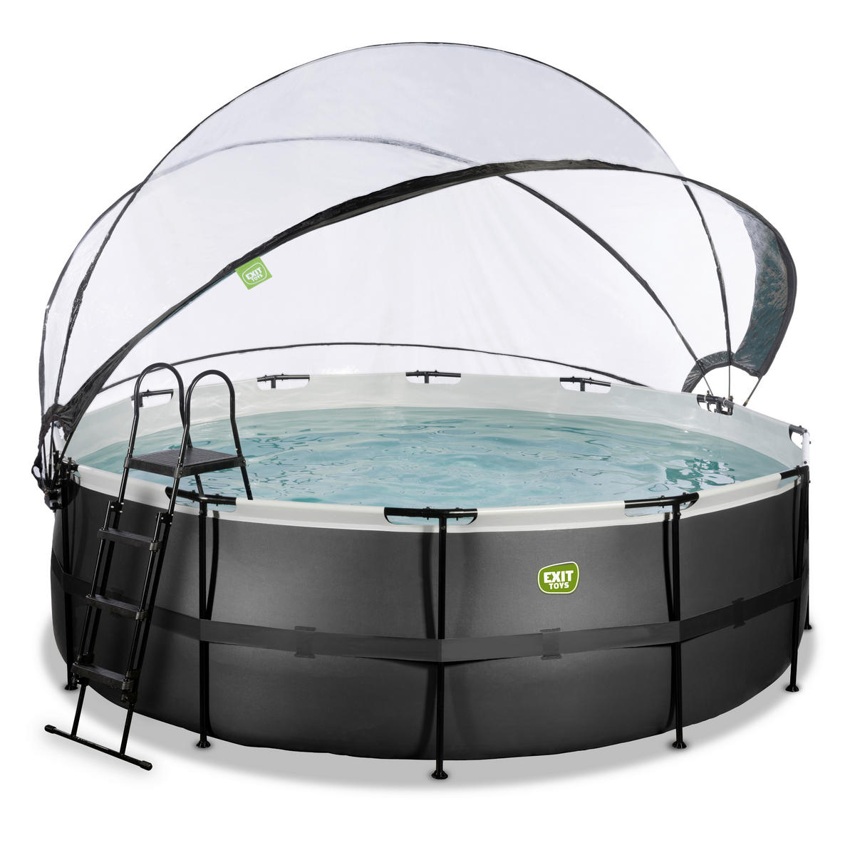 POOL-SET 427/122 cm  - Schwarz, KONVENTIONELL, Kunststoff (427/122cm) - EXIT Toys