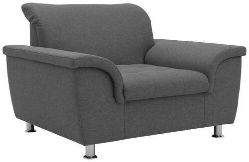 SESSEL Webstoff Dunkelgrau    - Chromfarben/Dunkelgrau, KONVENTIONELL, Textil/Metall (120/81/105cm) - MID.YOU