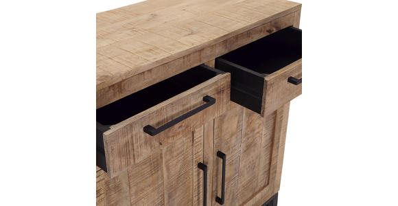KOMMODE  in 90/85/40 cm  - Schwarz/Naturfarben, Design, Holz/Metall (90/85/40cm) - Landscape