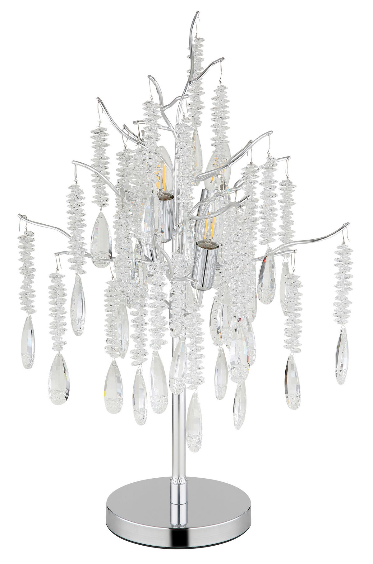 TISCHLEUCHTE 41/67 cm   - Klar/Silberfarben, KONVENTIONELL, Glas/Kunststoff (41/67cm) - Globo