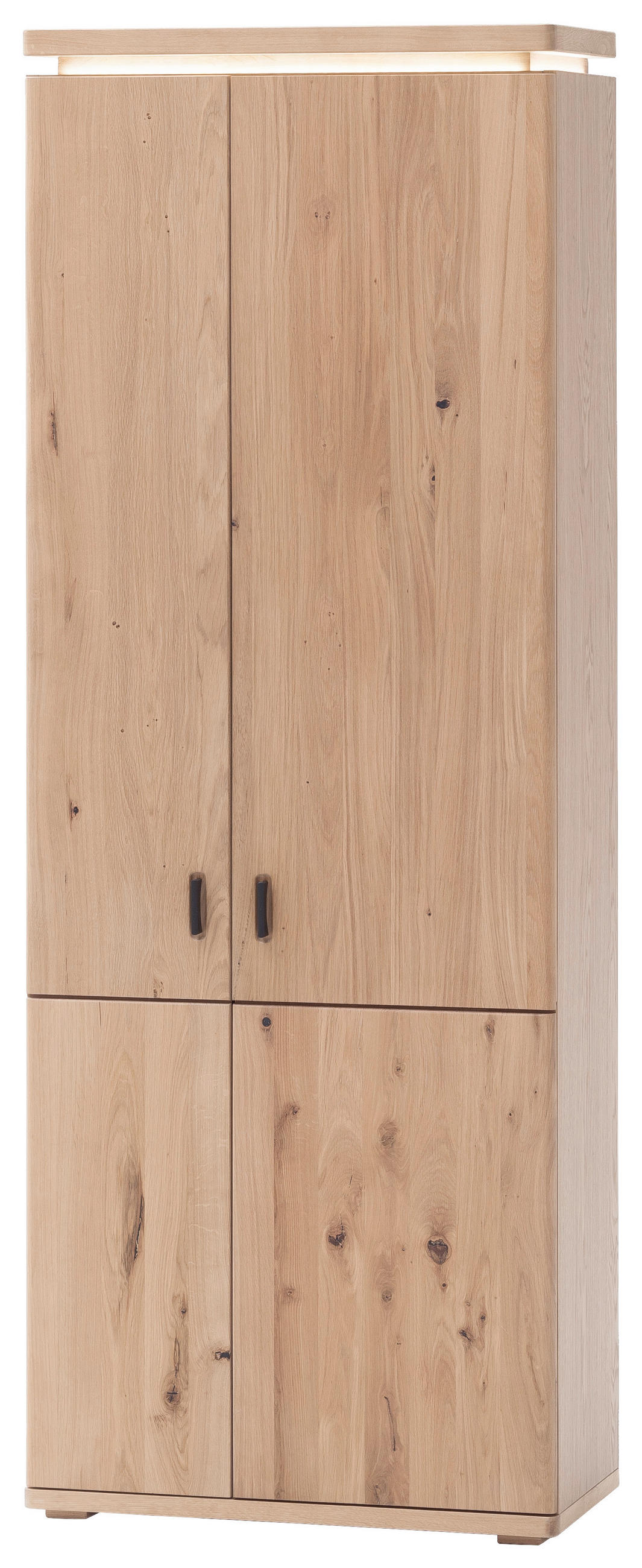 GARDEROBENSCHRANK  in 75/204/37 cm  - Eichefarben/Schwarz, Natur, Holz/Holzwerkstoff (75/204/37cm) - Linea Natura