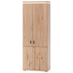 GARDEROBENSCHRANK  in 75/204/37 cm  - Eichefarben/Schwarz, Natur, Holz/Holzwerkstoff (75/204/37cm) - Linea Natura