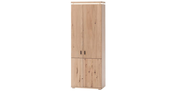 GARDEROBENSCHRANK  in 75/204/37 cm  - Eichefarben/Schwarz, Natur, Holz/Holzwerkstoff (75/204/37cm) - Linea Natura