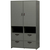 KLEIDERSCHRANK 103/185/40 cm 2-türig Grün  - Braun/Grün, Design, Leder/Holz (103/185/40cm) - Livetastic