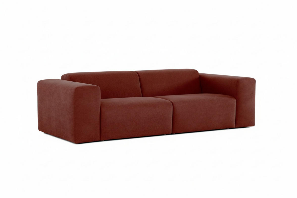 3-SITZER-SOFA MANNE Struktur Rostfarben  - Rostfarben/Schwarz, Design, Kunststoff/Textil (266/76/116cm) - MID.YOU