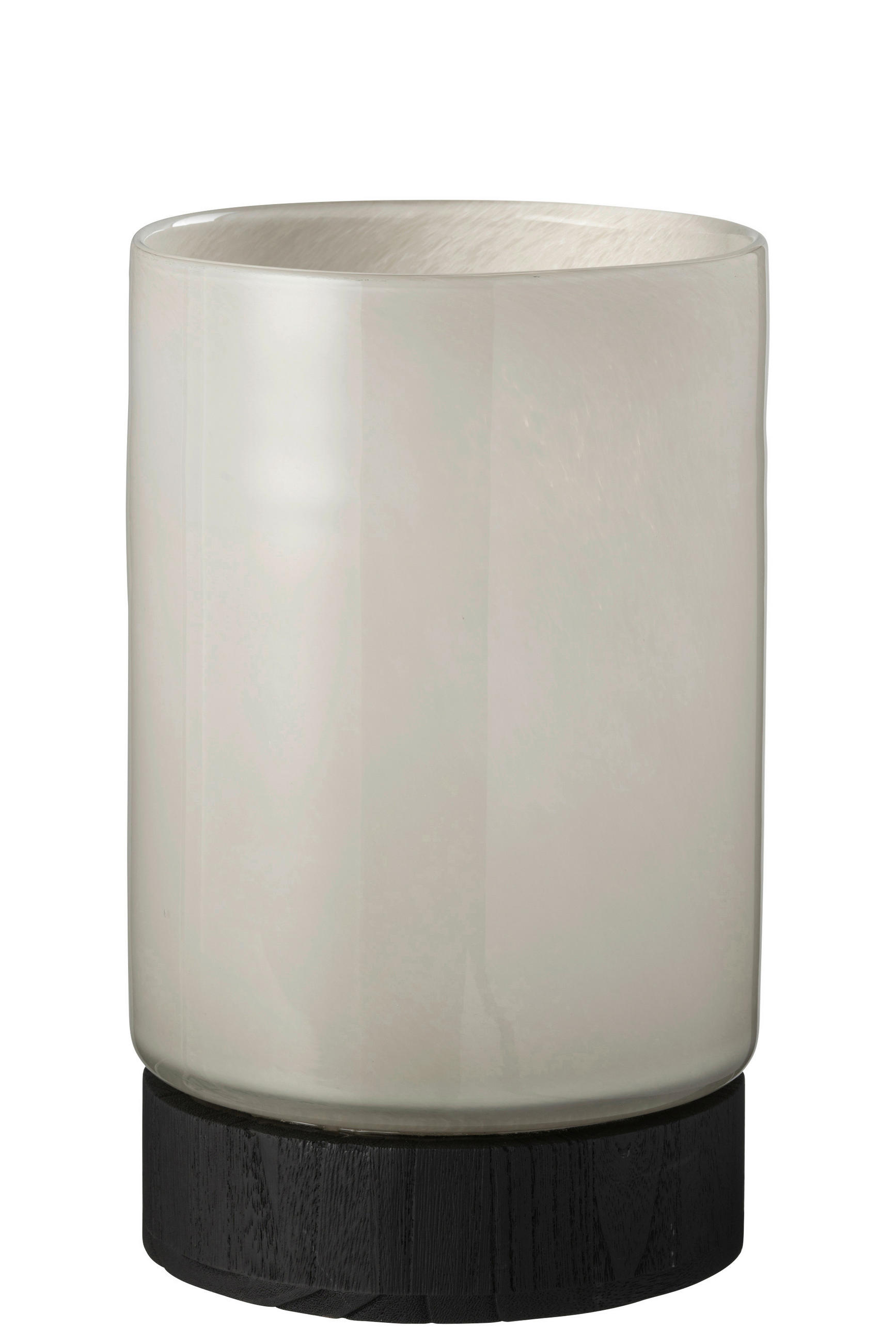 TEELICHTHALTER - Schwarz/Grau, Romantik / Landhaus, Glas/Holz (20/20/31,5cm) - Ambia Home