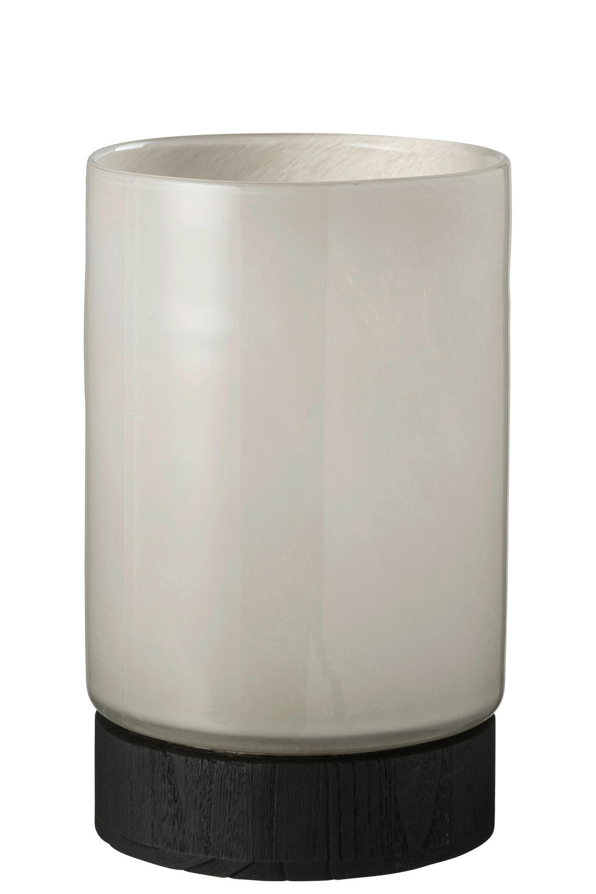 TEELICHTHALTER - Schwarz/Grau, Romantik / Landhaus, Glas/Holz (20/20/31,5cm) - Ambia Home