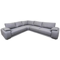 ECKSOFA Grau Struktur  - Chromfarben/Grau, KONVENTIONELL, Textil/Metall (310/280cm) - Carryhome