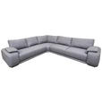 ECKSOFA Grau Struktur  - Chromfarben/Grau, KONVENTIONELL, Textil/Metall (310/280cm) - Carryhome