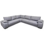 ECKSOFA Grau Struktur  - Chromfarben/Grau, KONVENTIONELL, Textil/Metall (310/280cm) - Carryhome
