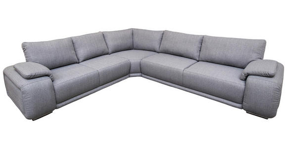 ECKSOFA Grau Struktur - Chromfarben/Grau, KONVENTIONELL, Textil/Metall (310/280cm) - Carryhome
