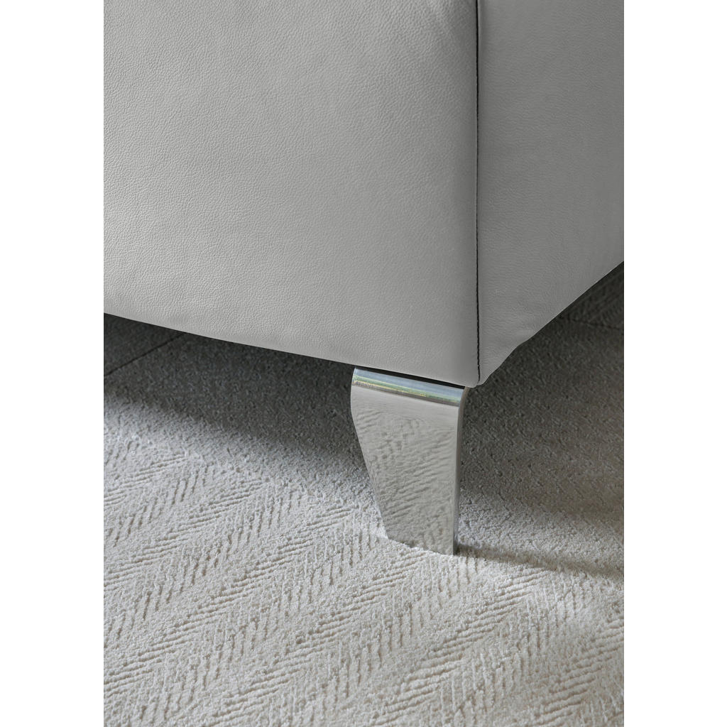 Thumbnail - Novel Boxspringbett, Weiß, Textil, Echtleder, Rindleder, H4, 7-Zonen, Höhe ca. 27 cm, 120x200 cm, Über- und Sondergrößen...