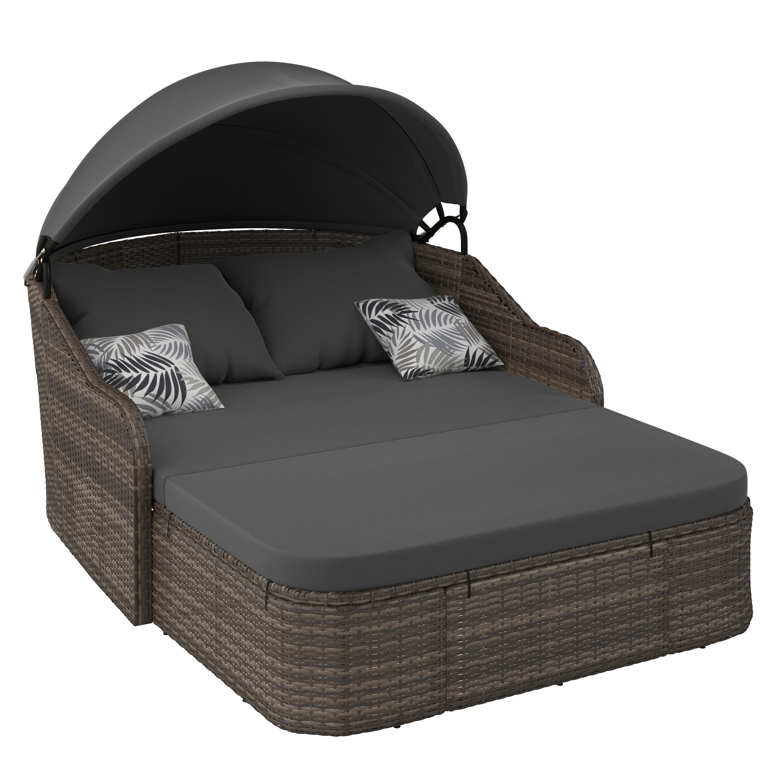 SONNENINSEL  - Schwarz/Grau, MODERN, Kunststoff/Metall (204/132/65cm) - Ambia Garden