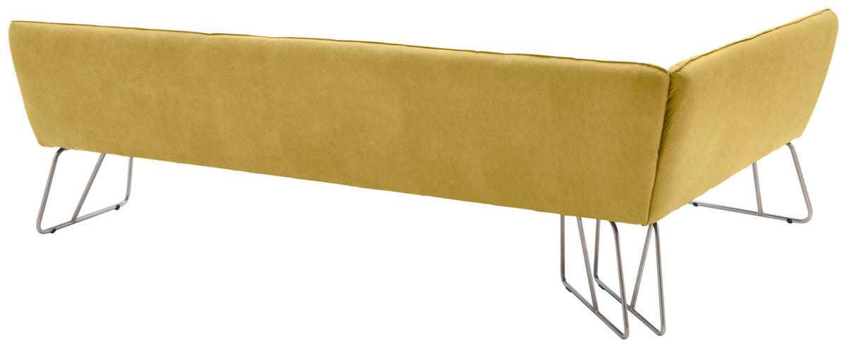 ECKBANK 174/284 cm  in Gelb, Edelstahlfarben  - Edelstahlfarben/Gelb, Design, Textil/Metall (174/284cm) - Dieter Knoll
