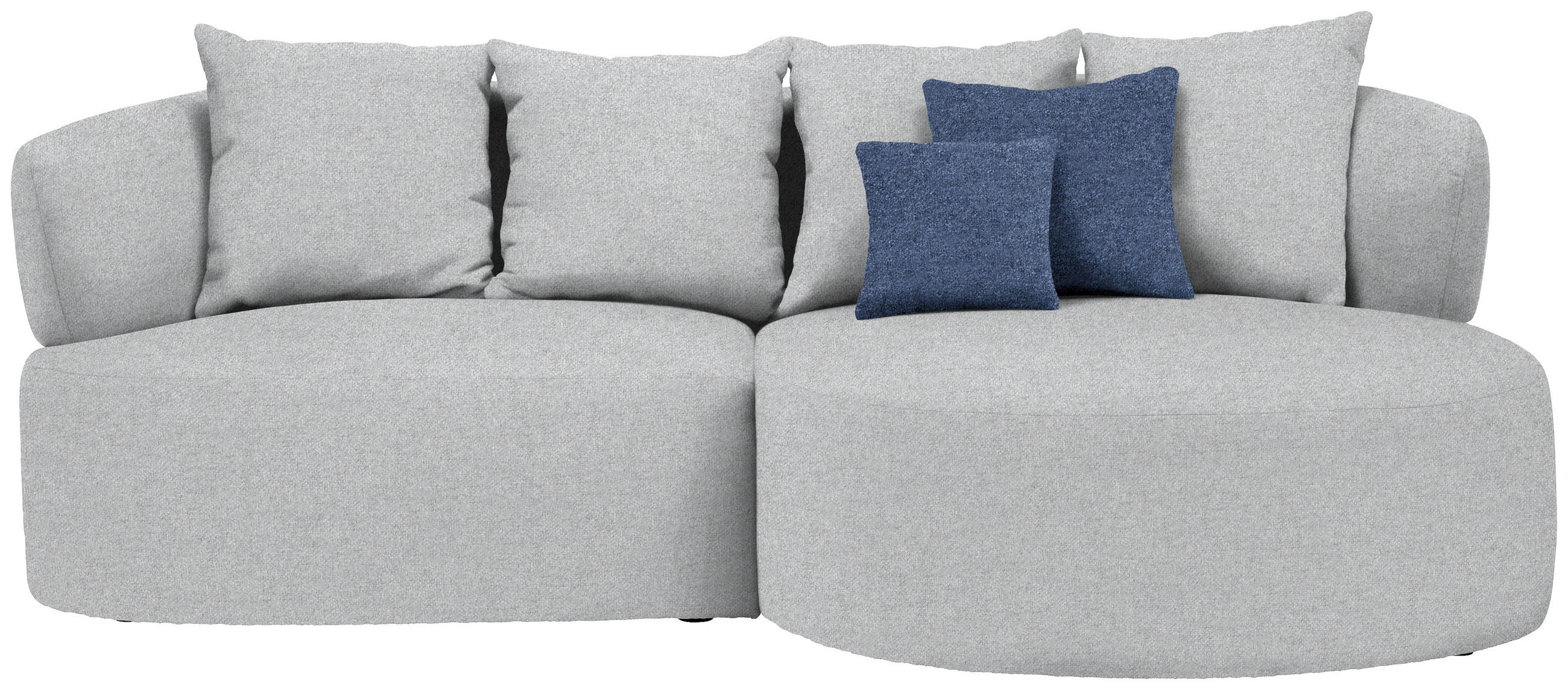 ECKSOFA in Flachgewebe Grau  235/166 cm  - Schwarz/Dunkelblau, MODERN, Kunststoff/Textil (235/166cm) - Hom`in