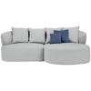 ECKSOFA in Flachgewebe Grau  235/166 cm  - Schwarz/Dunkelblau, MODERN, Kunststoff/Textil (235/166cm) - Hom`in